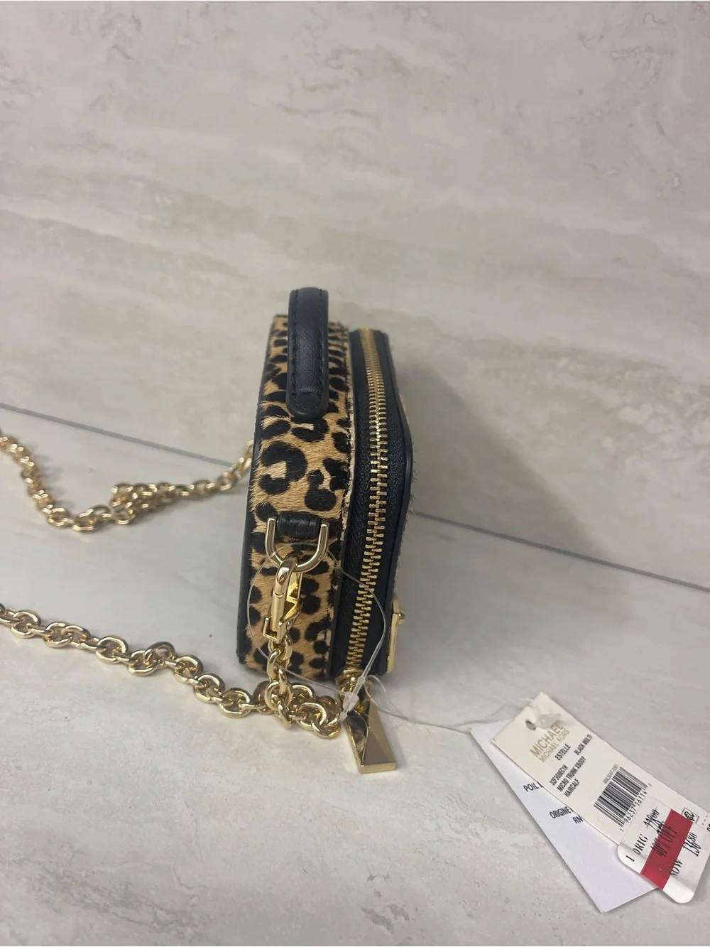Michael Kors Estelle Micro Trunk Crossbody  Wallet On A Chain Card Case